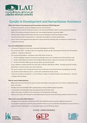 Gender in Development and Humanitarian Assistance (GDHA) Diploma Gender in Development and Humanitarian Assistance (GDHA) Diploma