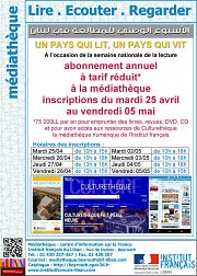 Lire Ecouter Regarder : abonnement annuel à tarif réduit à la médiathèque de l'IF Beyrouth Lire Ecouter Regarder : abonnement annuel à tarif réduit à la médiathèque de l'IF Beyrouth