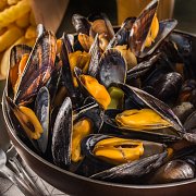 MOULES ET FRITES AT GORDON'S CAFE MOULES ET FRITES AT GORDON'S CAFE