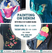 Painting on Denim at Alwan Salma Painting on Denim at Alwan Salma