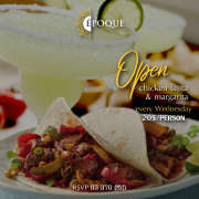 Open Chicken Fajitas & Margaritas Every Wednesday Open Chicken Fajitas & Margaritas Every Wednesday